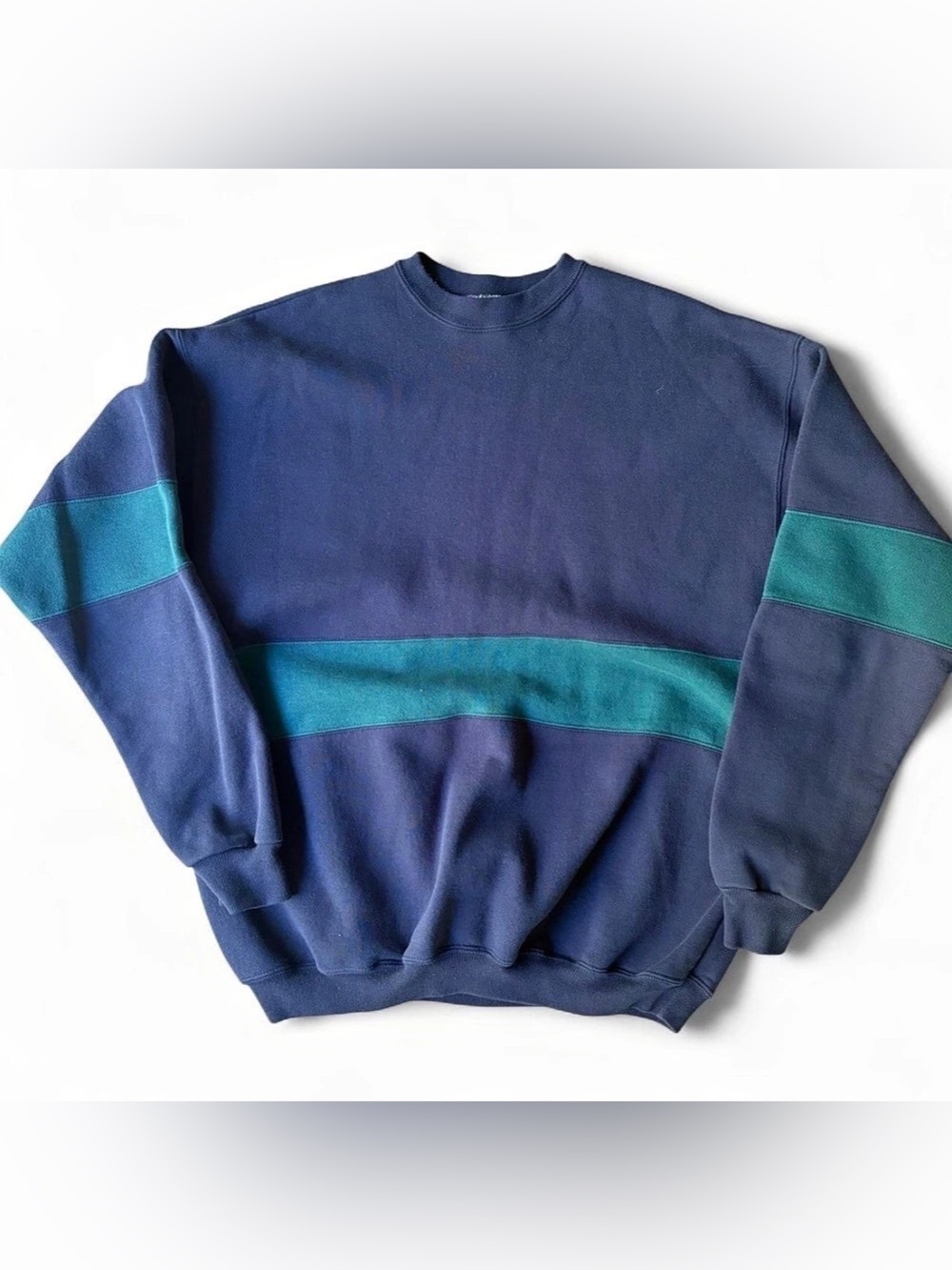 Vintage 90s Hanes Heavyweight Colorblock Crewneck Sweatshirt Sz XL